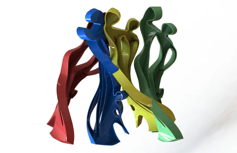 Clowns; from Igal Kaptsan's archive of sculpture projects with Frank Stella