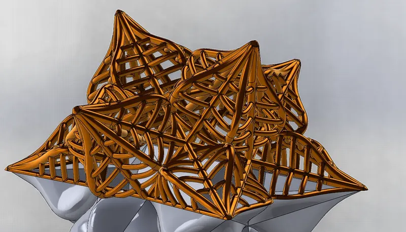 The puffed star, halved; from Igal Kaptsan's archive of sculpture projects with Frank Stella