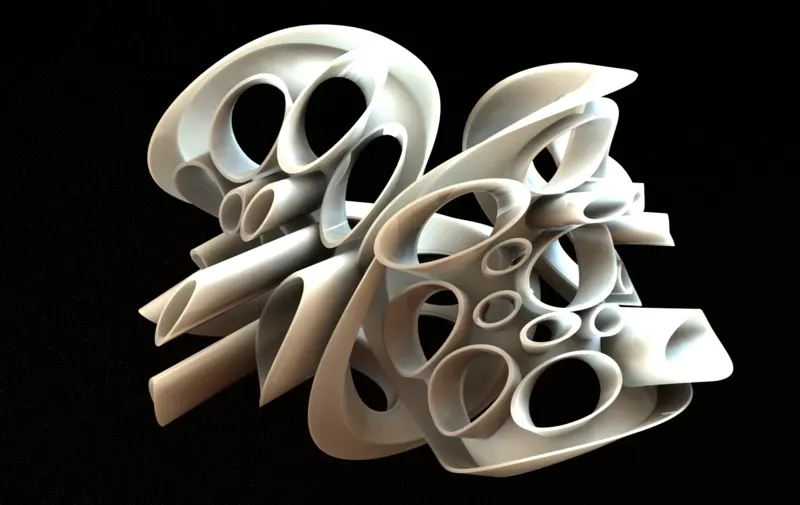 The same fish, twisted; from Igal Kaptsan's archive of sculpture projects with Frank Stella