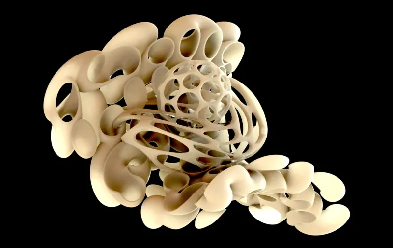 The sphere, same family; from Igal Kaptsan's archive of sculpture projects with Frank Stella