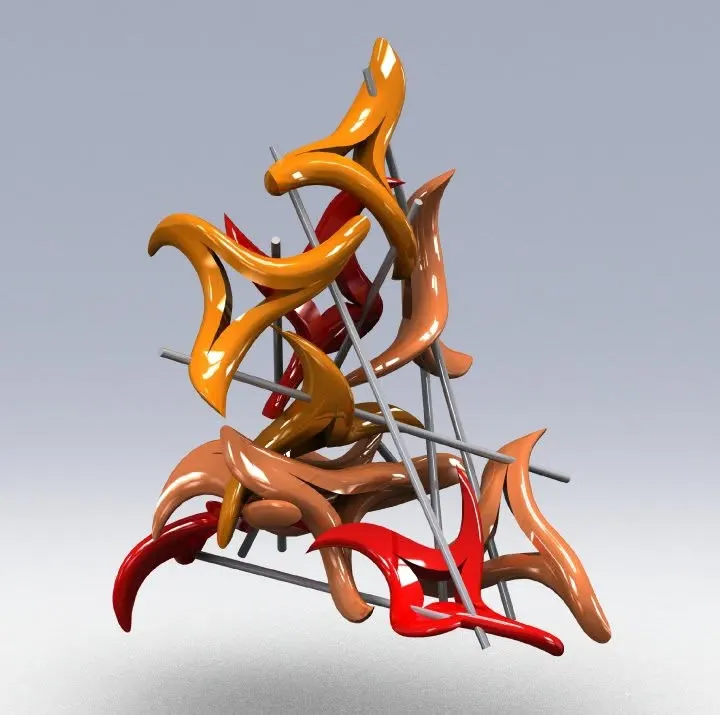 Ninja stars; from Igal Kaptsan's archive of sculpture projects with Frank Stella