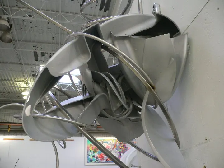 The footballs and the hat; from Igal Kaptsan's archive of sculpture projects with Frank Stella