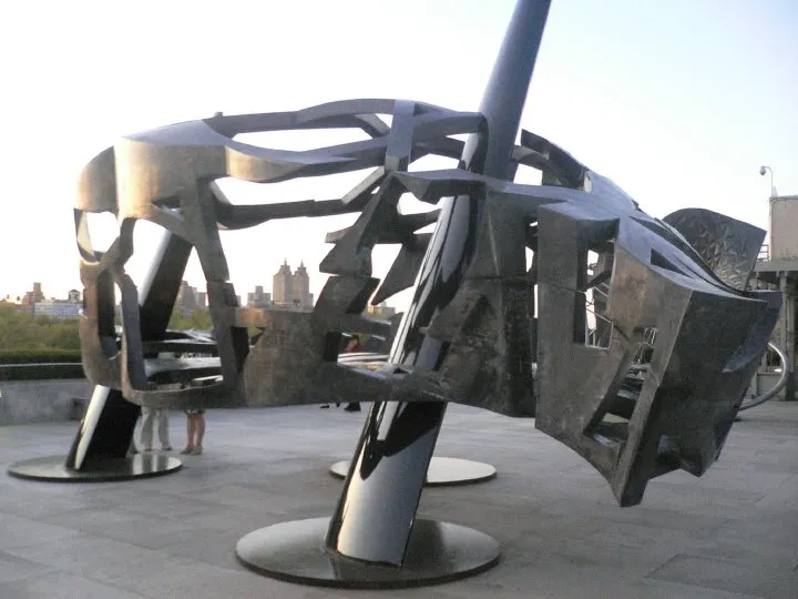 Sculpture on the roof; from Igal Kaptsan's archive of sculpture projects with Frank Stella