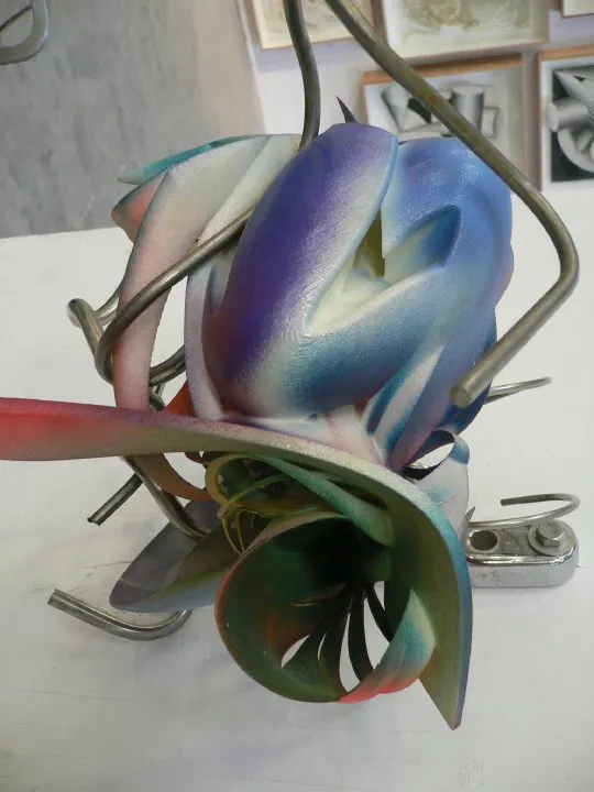 The football and the hat; from Igal Kaptsan's archive of sculpture projects with Frank Stella