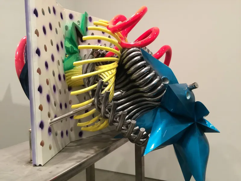 Sculpture incorporating wine nets and toy forms, designed for Frank