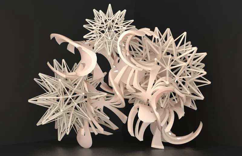 Nine stars, and the rocks; from Igal Kaptsan's archive of sculpture projects with Frank Stella