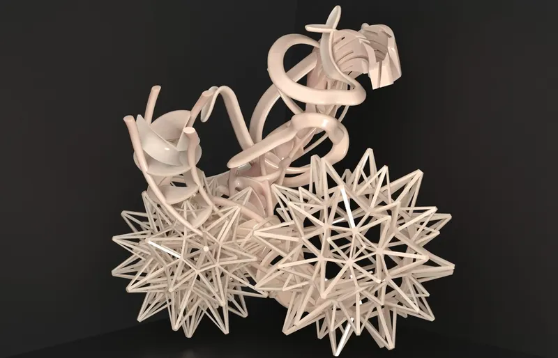 Six stars, bow ties and snails; from Igal Kaptsan's archive of sculpture projects with Frank Stella